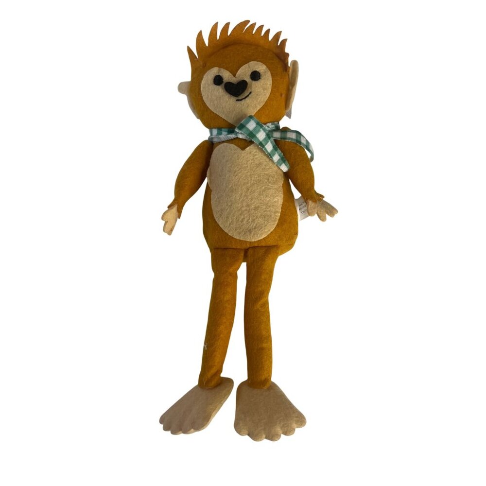 2024 Target Bullseye Plush Forest Creature Monkey‎ Doll Checkered Scarf New
